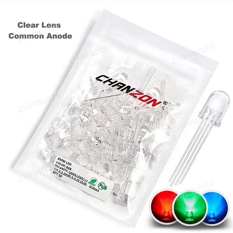 50pcs 8mm RGB LED Emitting Dio - Science And Hobby review and price