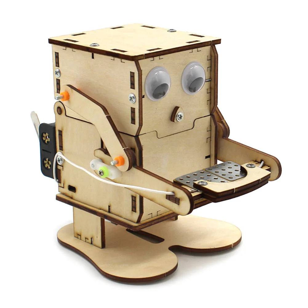 Robot Eating Coin Wooden DIY E - Science Project Robot review and price